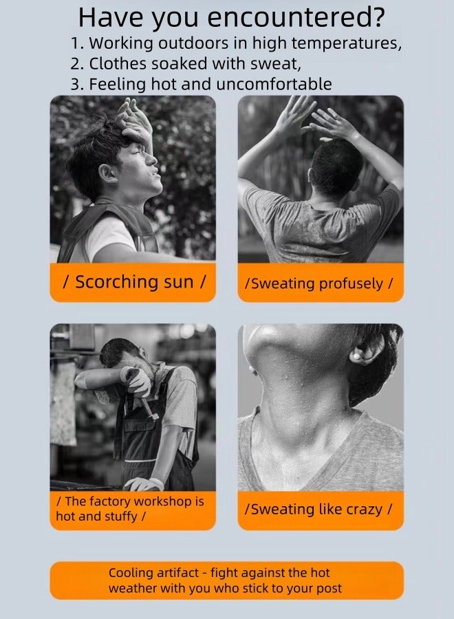 FAMILY مروحة معلقة على الخصر مع ضوء وشحن USB من Treasure Summer Outdoor Strong Wind Waist Clip Portable Fan - برتقالي وأسود - Image 2