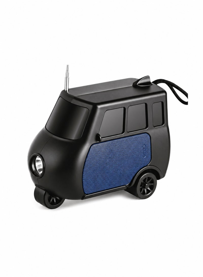 Portable Bluetooth speaker for small rickshaws, featuring FM radio, LED lighting, and powerful bass (8W). - Image 1