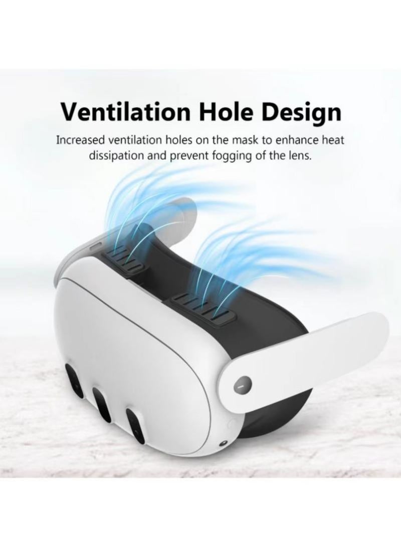Meta/Oculus Quest 3S VR Accessories: Face-contact interface, adjustable face interface, and headset padding, including replaceable soft PU face pads and breathable ice-silk cotton padding with a sweat-wicking, air-circulating design - Image 2