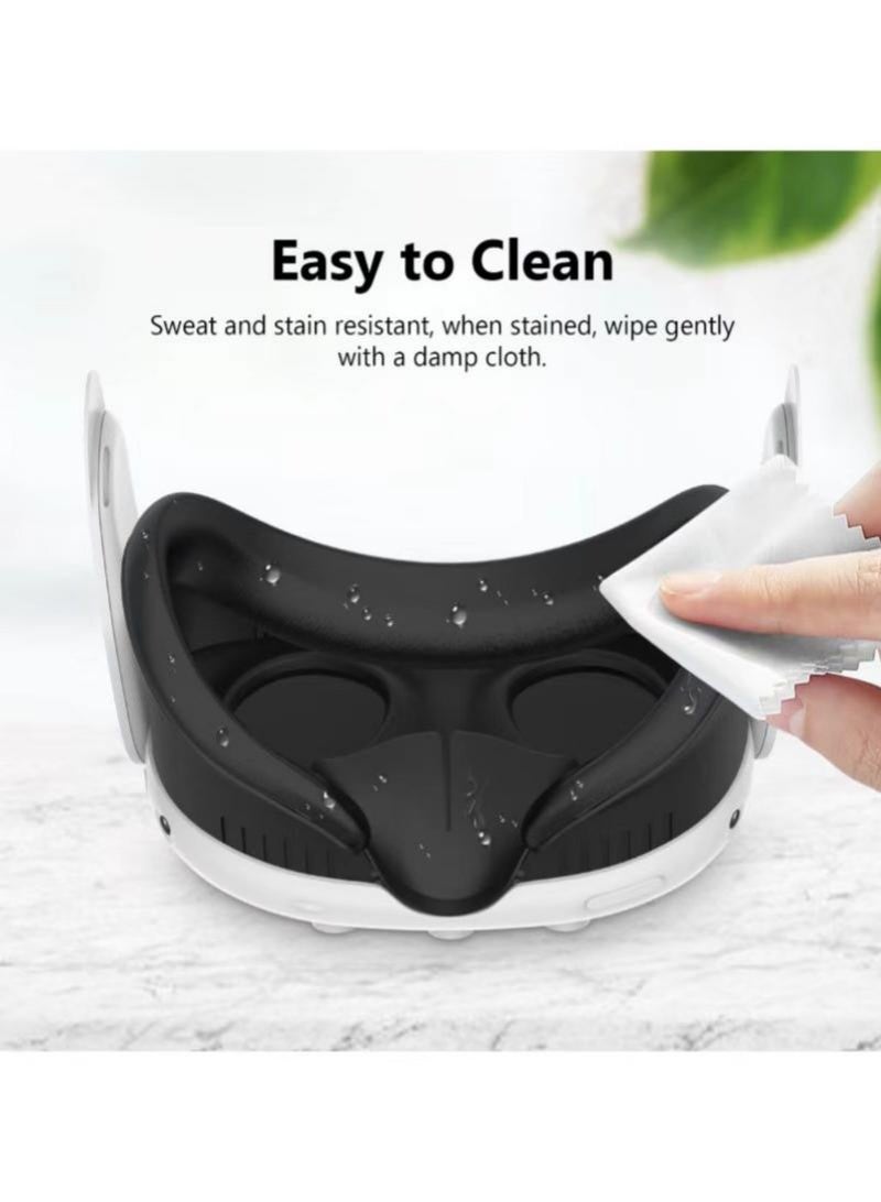 Meta/Oculus Quest 3S VR Accessories: Face-contact interface, adjustable face interface, and headset padding, including replaceable soft PU face pads and breathable ice-silk cotton padding with a sweat-wicking, air-circulating design - Image 3
