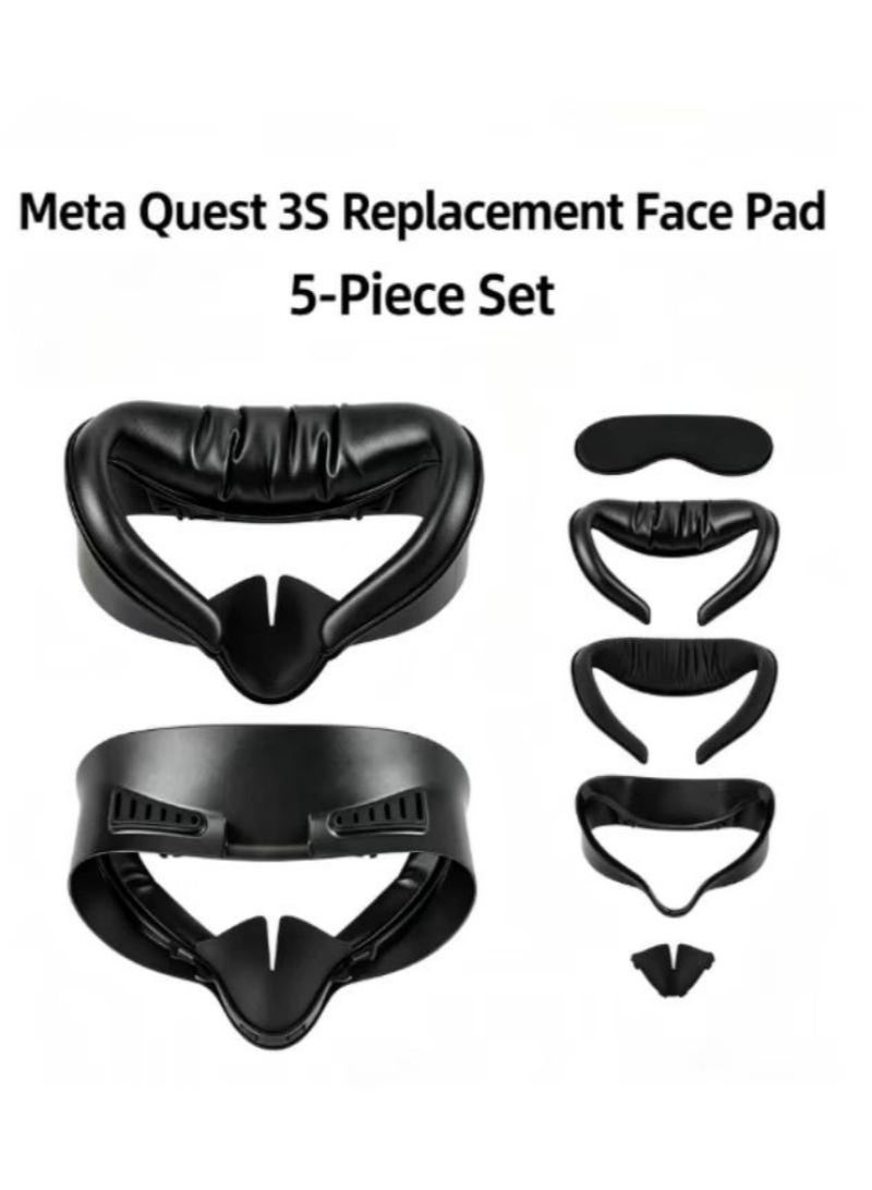 Meta/Oculus Quest 3S VR Accessories: Face-contact interface, adjustable face interface, and headset padding, including replaceable soft PU face pads and breathable ice-silk cotton padding with a sweat-wicking, air-circulating design - Image 1