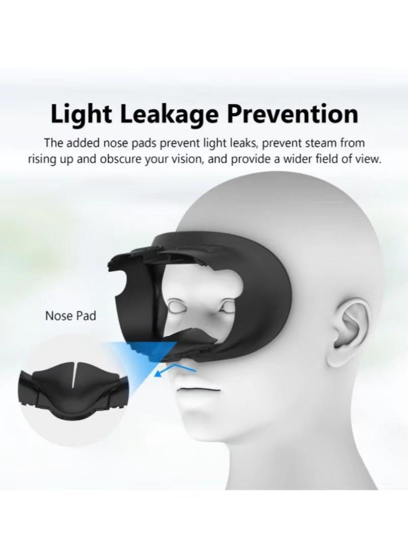 Meta/Oculus Quest 3S VR Accessories: Face-contact interface, adjustable face interface, and headset padding, including replaceable soft PU face pads and breathable ice-silk cotton padding with a sweat-wicking, air-circulating design - Image 5