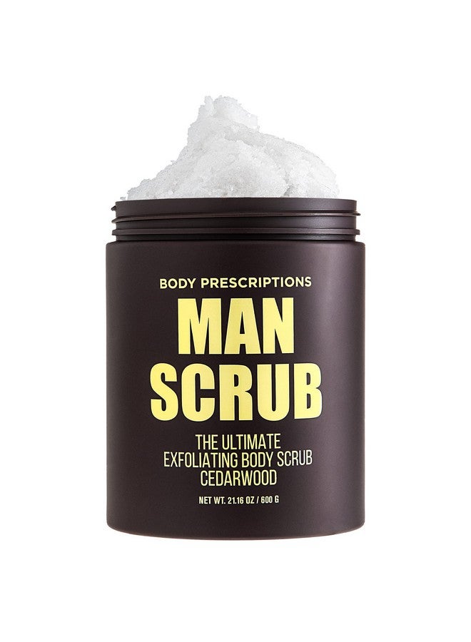 Body Prescriptions Men’s Exfoliating Body Scrub - Ultimate Skin Cleansing Wash in Jar with Twist-Top Lid, For All Skin Types, 21 Ounce (Pack of 1), Cedarwood