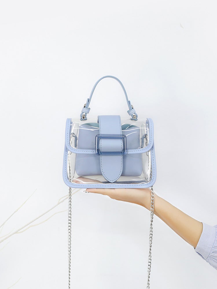 Ins Transparent Bag Women'S Bag Fashion Four Seasons Jelly Bag Women'S Pvc Handbag Chain Bag Crossbody Bag - Image 2