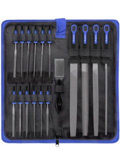 Preciva Preciva 18PCS File Set, 18 in1 High Carbon Steel Multipurpose File Set Includes 4PCS Flat/Triangle/Half-Round/Round Large File & 12PCS Needle File & Brush & Portable Bag.  - Image 1