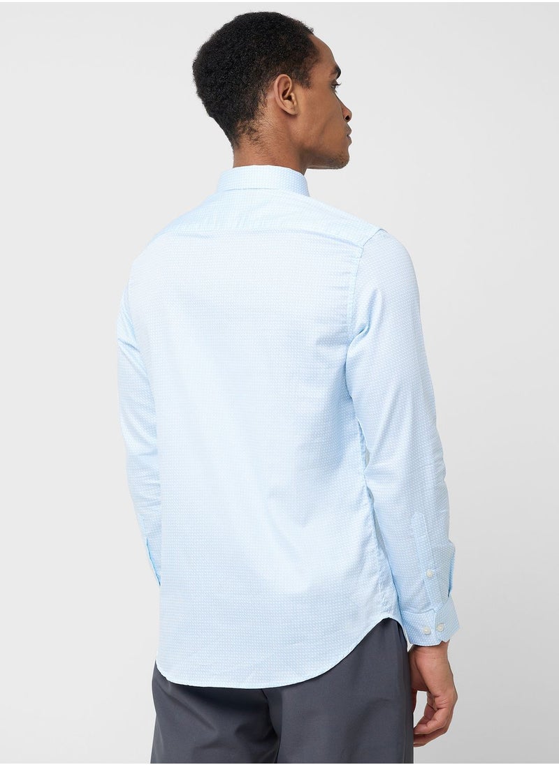 Thomas Scott - Thomas Scott Classic Slim Fit Micro Ditsy Printed Pure Cotton Formal Shirt - Image 1
