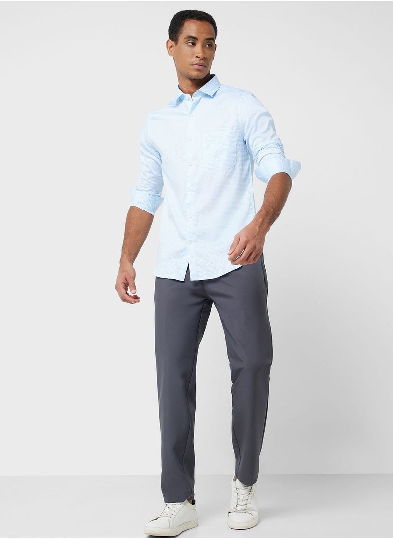 Thomas Scott - Thomas Scott Classic Slim Fit Micro Ditsy Printed Pure Cotton Formal Shirt - Image 1