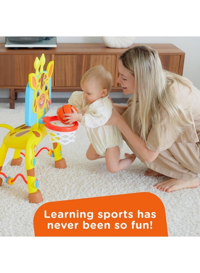 Move2Play , Giraffe Basketball Hoop & Soccer Goal Activity Center | 30+ Sounds & Lights | 1, 2, 3+ Year Old Christmas Gift & Birthday Present | 6, 12, 18, 24+ Month Toy For Baby, Toddler, Boys, & Girls - Image 4