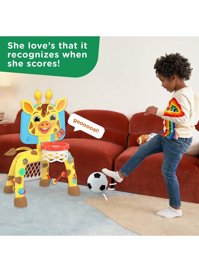 Move2Play , Giraffe Basketball Hoop & Soccer Goal Activity Center | 30+ Sounds & Lights | 1, 2, 3+ Year Old Christmas Gift & Birthday Present | 6, 12, 18, 24+ Month Toy For Baby, Toddler, Boys, & Girls - Image 5