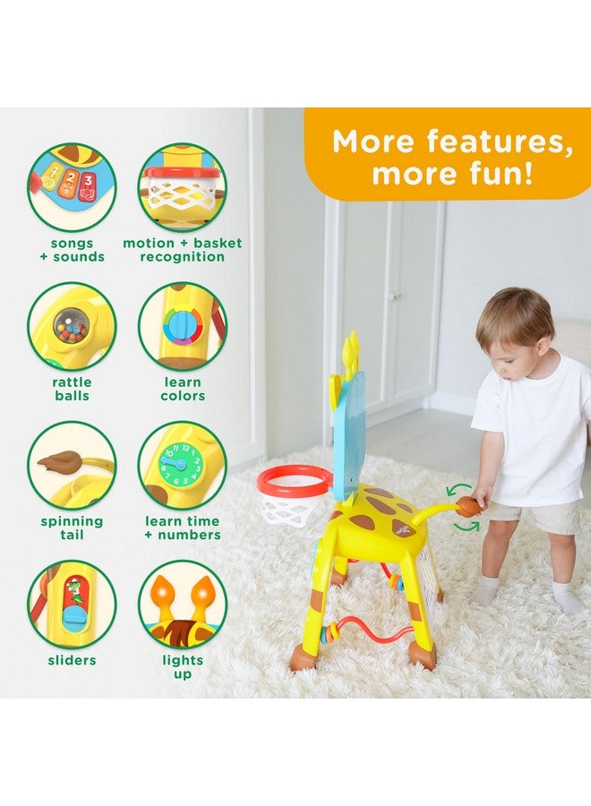 Move2Play , Giraffe Basketball Hoop & Soccer Goal Activity Center | 30+ Sounds & Lights | 1, 2, 3+ Year Old Christmas Gift & Birthday Present | 6, 12, 18, 24+ Month Toy For Baby, Toddler, Boys, & Girls - Image 3