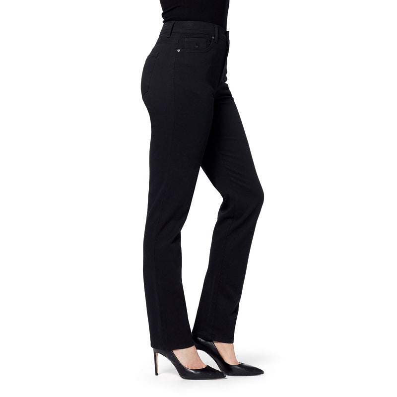 Gloria Vanderbilt Women's Amanda Classic High Rise Tapered Jean Standard, Black-DS, 12 Short - Image 2