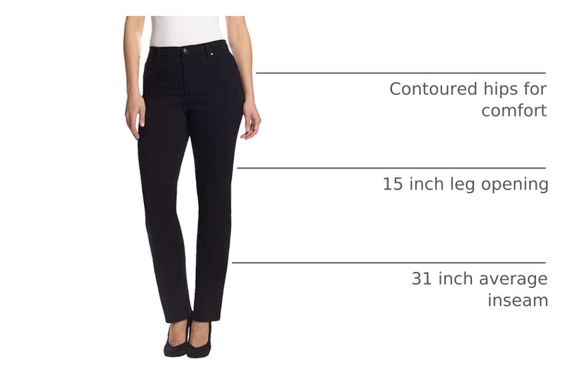 Gloria Vanderbilt Women's Amanda Classic High Rise Tapered Jean Standard, Black-DS, 12 Short - Image 4