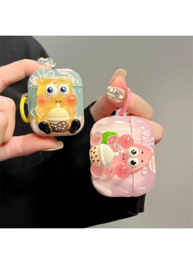 Generic - Anime Three-Dimensional Cute Cartoon Applicable Airpods4 Generation Earphone Case For Apple Bluetooth Protective Case 3 Generation Pro2 New-Color:Patrick Star-Applicable Models:Universal For Airpods Pro/pro2 - Image 1