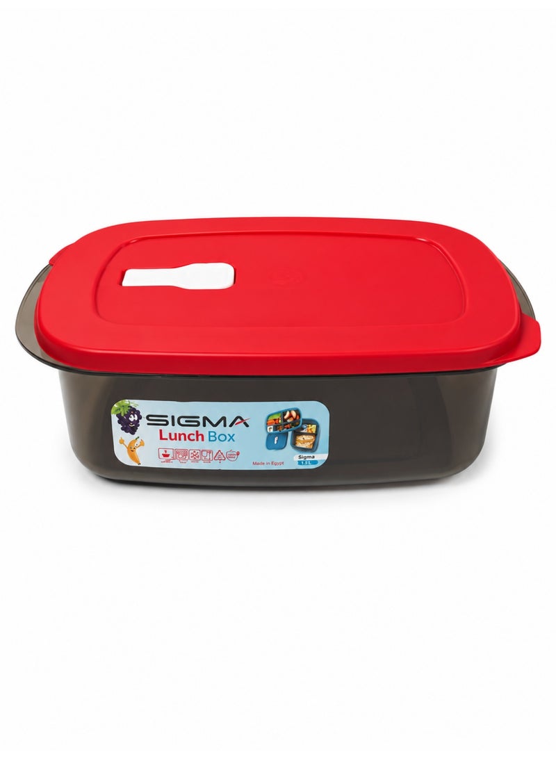 SIGMA Title Sigma Lunch Box 2 L with Spoon, Fork & Knife – Reusable Food Container with Secure Lid - Image 2
