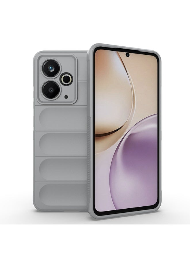 Phantom Shield Silicone Case with Anti-Scratch Soft Microfiber Lining, High Resilience Rubber Full Body Shockproof Cover Compatible with REALME 14T (Smoke Gray) - Image 1