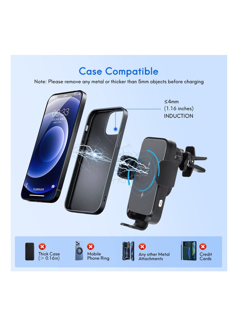 Generic - Wireless Car charge Qi Fast Charging, Wireless Charger Car Mount Car Vent Wireless Phone Charger Fast Charge Car Mount Compatible with iPhone 15 14 13 12 11 Plus Pro Pro Max etc Series Samsung Series - Image 1