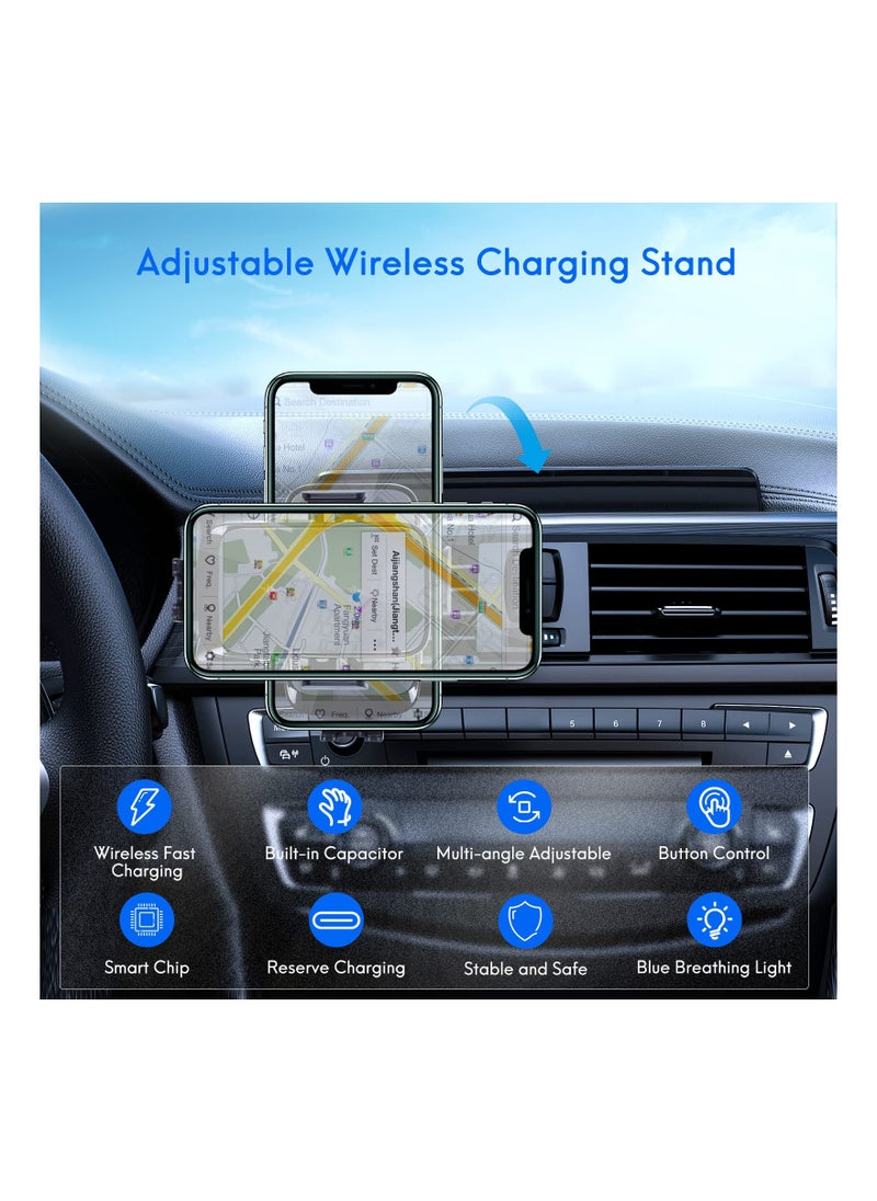 Generic - Wireless Car charge Qi Fast Charging, Wireless Charger Car Mount Car Vent Wireless Phone Charger Fast Charge Car Mount Compatible with iPhone 15 14 13 12 11 Plus Pro Pro Max etc Series Samsung Series - Image 1