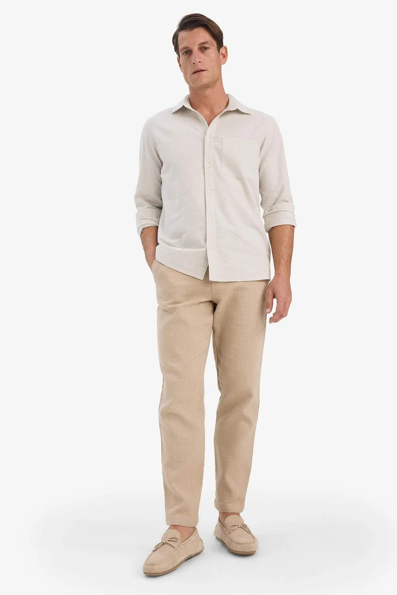 Defacto  Cotton Regular Fit Linen Look Jogger Pants for Men | Best Price UAE
