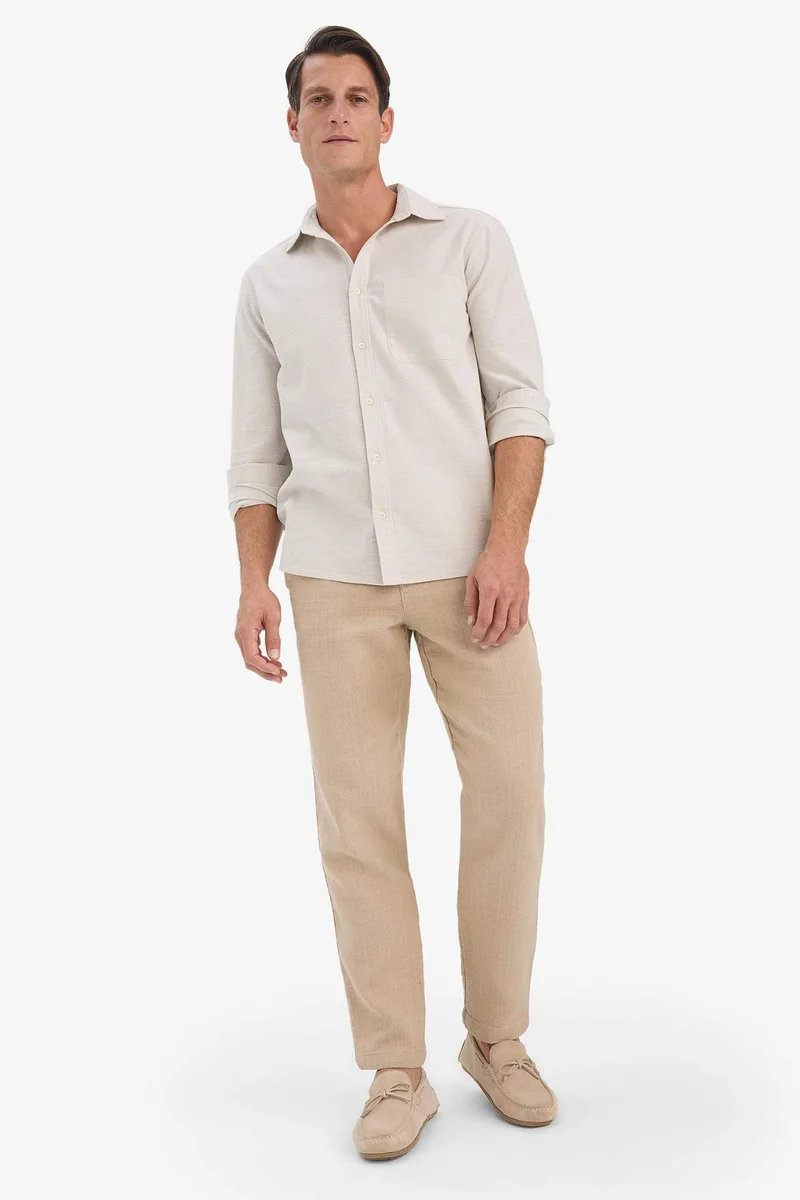 Defacto  Cotton Regular Fit Linen Look Jogger Pants for Men | Best Price UAE