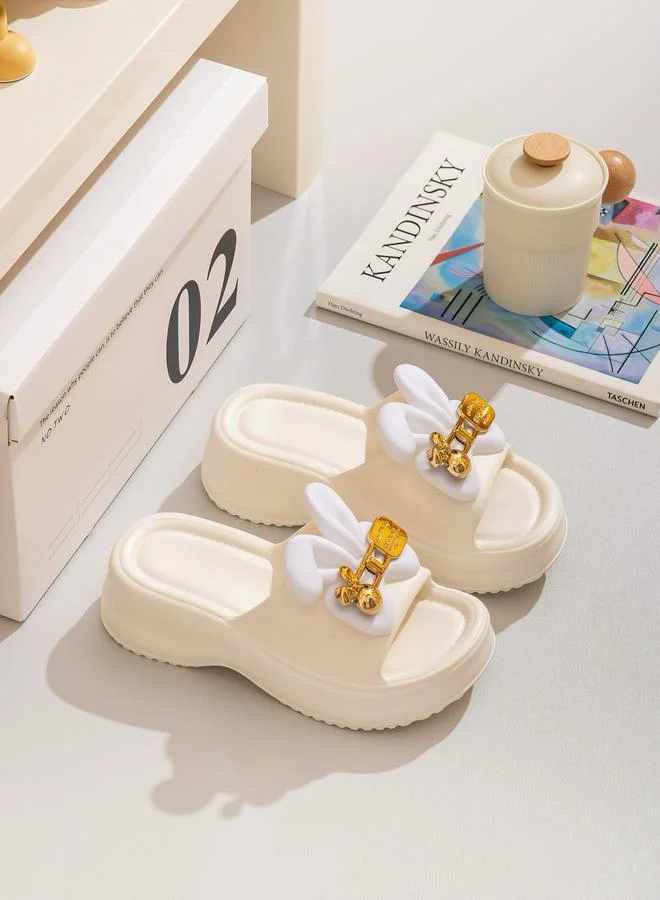 Take Two White Bunny Ear Bedroom Slippers