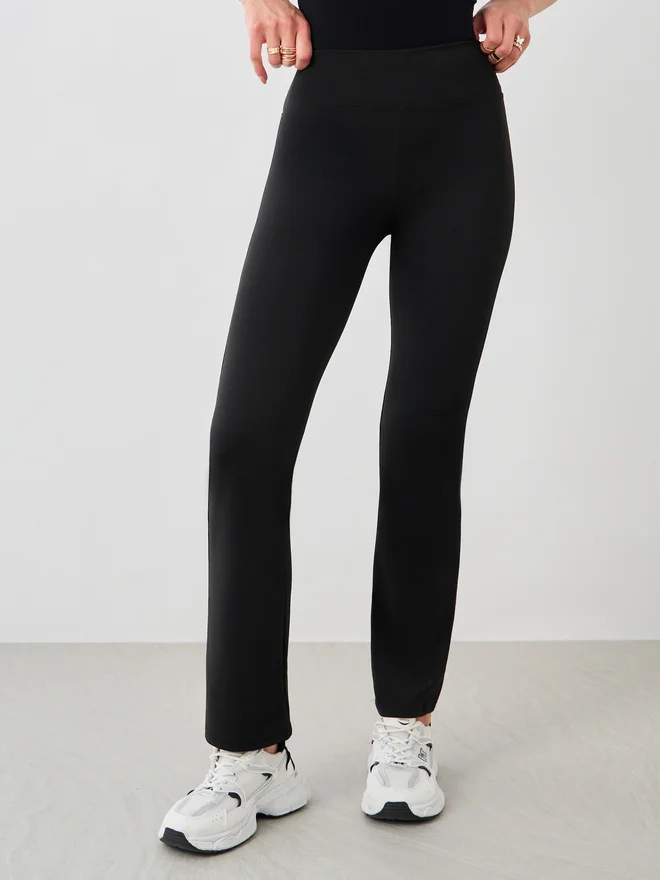 Take Two Take Two Solid Flared Leggings with Elasticated Waistband