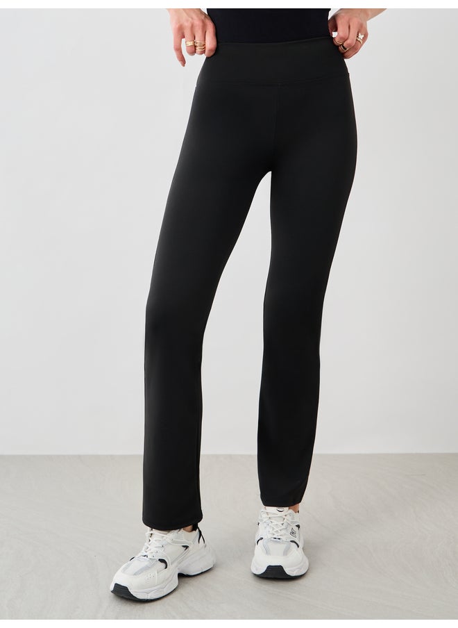 Take Two Take Two Solid Flared Leggings with Elasticated Waistband  - Image 3