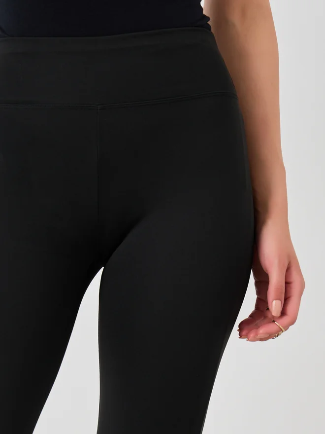 Take Two Take Two Solid Flared Leggings with Elasticated Waistband