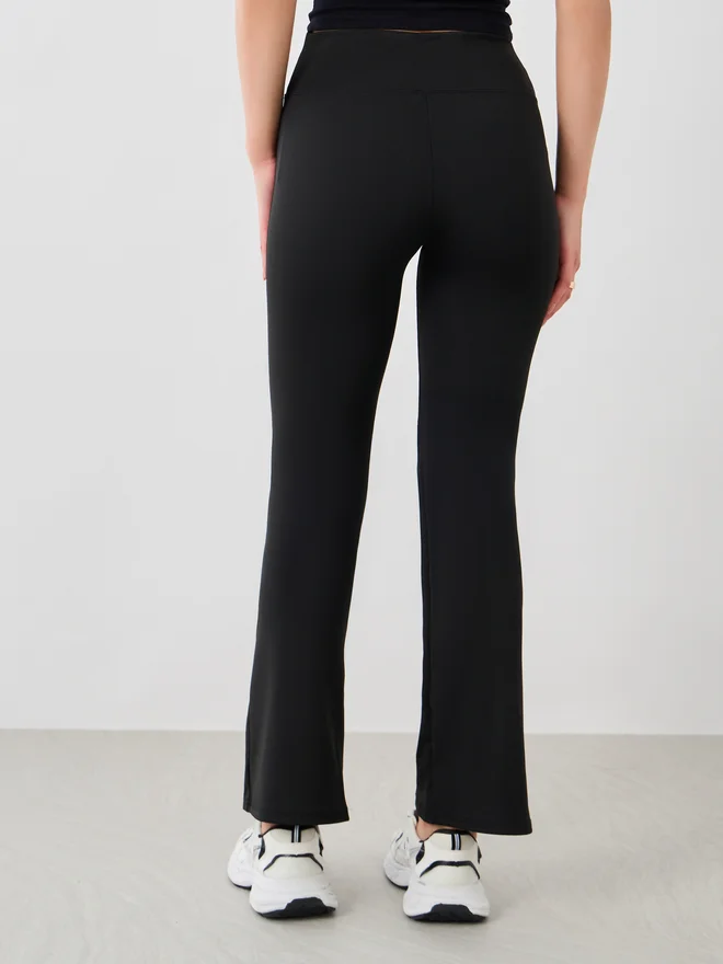 Take Two Take Two Solid Flared Leggings with Elasticated Waistband