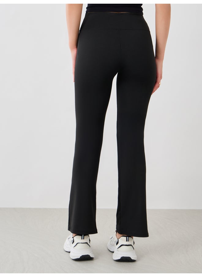 Take Two Take Two Solid Flared Leggings with Elasticated Waistband  - Image 5