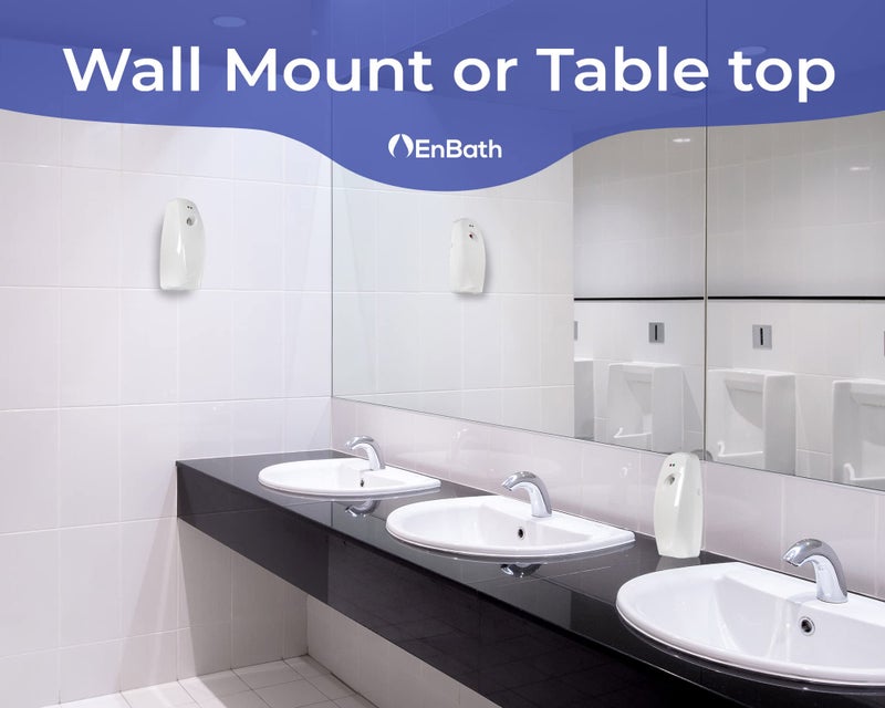 EnBath Automatic Air Freshener Spray Dispenser (2-Pack) Wall Mounted or Free Standing, Commercial and Home Use, Multiple Time Scent/Mist Release Settings for Room/Restroom Sprayer (White) - Image 2