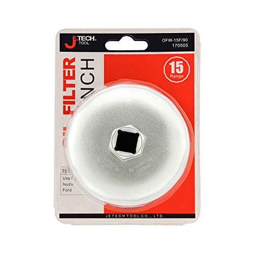 Jetech Oil Filter Cap Wrench 90mm x 15 Flute, Cartridge Type Socket Removal Tool with 15 Flutes and 90mm Inner Diameter - Image 4
