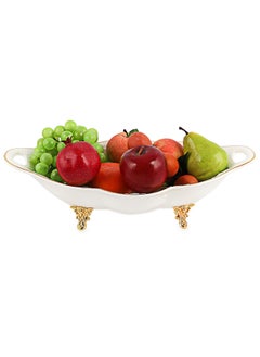 Life Smile LIFE SMILE Serving Bowl With Gold Stand  - Bone China Fruit Basket For Fruit Vegetable Storage Snack Nuts Cake Dessert  - Image 1