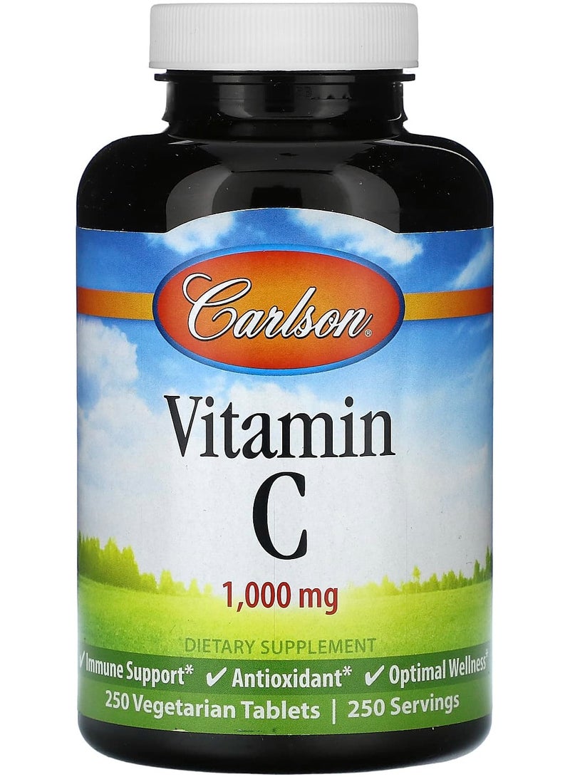 فيتامين ج، 1,000 ملغ، 250 قرص نباتي