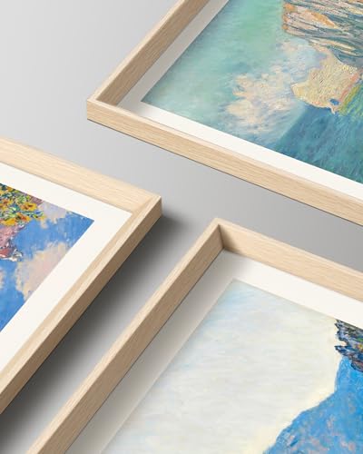 HesenDot Framed Claude Monet Wall Art 3 Piece12x16in High Framed Design Canvas Prints Wall DecorVintage Impressionism Landscape Artwork Poster Home Decoration for Living Room Bedroom Gallery Office - Image 3