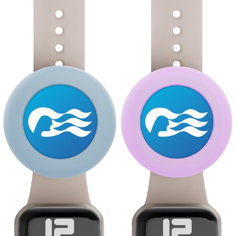 SPOMOX Princess Cruise Medallion holder Watch Adapter [2 Pack], Silicone Princess Medallion Holders Accessories for Carnival Ocean Medallion, Also for Apple Airtag Dog Collar Holder (Blue/Purple) - Image 1
