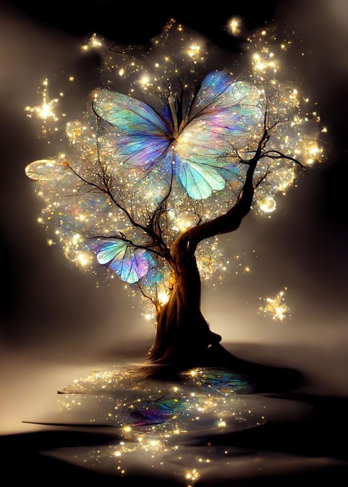 AIBOERL Diamond Art Kits for Adults,Glitter Tree 5D Diamond Painting Kits for Adults,Diamond Painting Diamond Art with Full Drill Diamond Dots DIY Gem Crafts Kits for Home Decor Gift-12x16in - Image 1