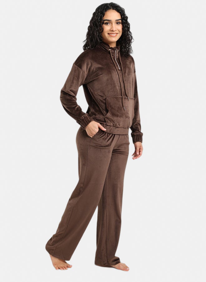 Carina Velvet High Neck Pyjama Set - Image 2