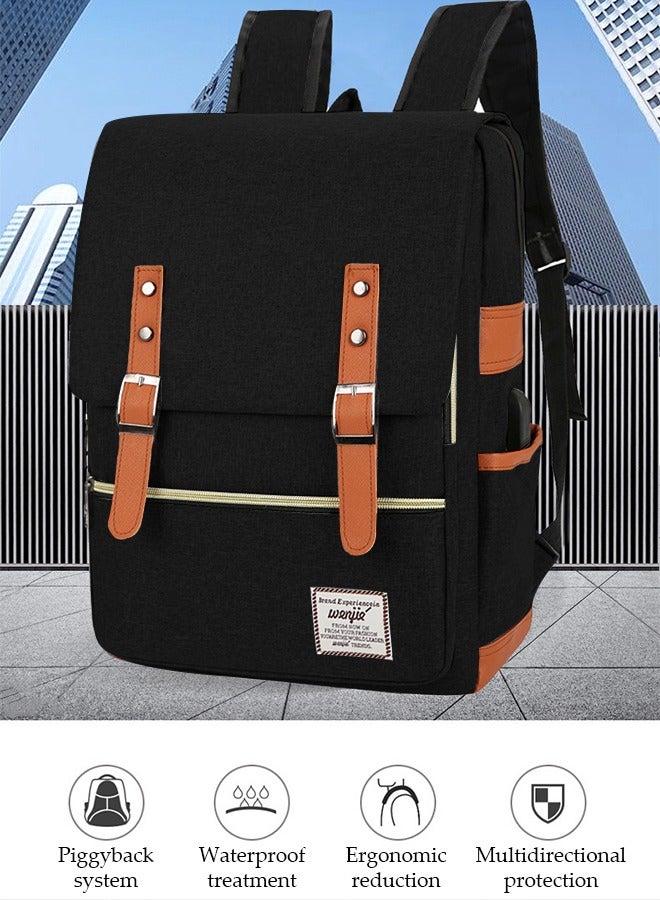 DUNISO 3 Pcs Men's Backpacks Set,Business Laptop Bag with USB Charging Port,Large Capacity Casual Schoolbag with Shoulder Bag and Pencil Bag,Suitable for Work,Travel, School - Image 4