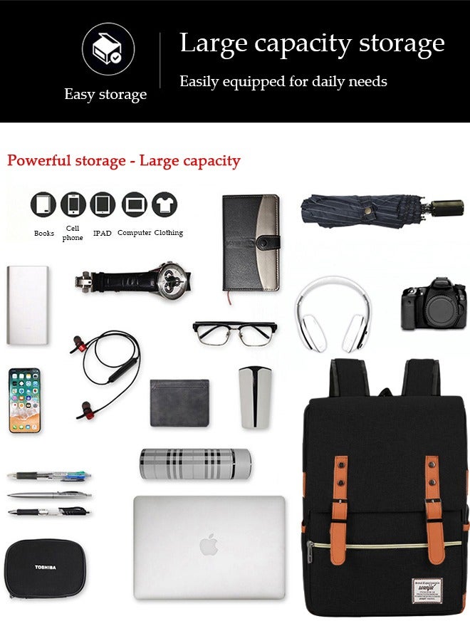 DUNISO 3 Pcs Men's Backpacks Set,Business Laptop Bag with USB Charging Port,Large Capacity Casual Schoolbag with Shoulder Bag and Pencil Bag,Suitable for Work,Travel, School - Image 5