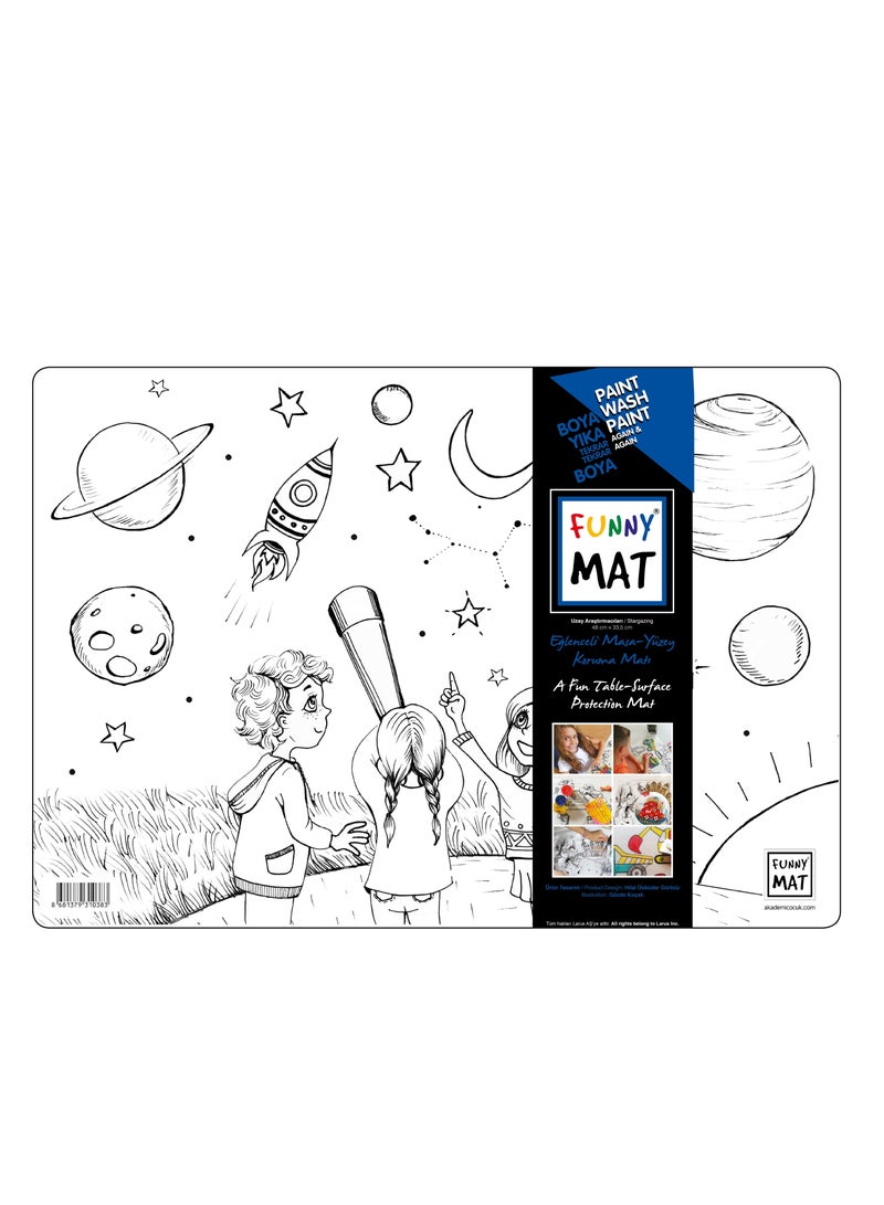 Funny Mat Washable Silicone Coloring Pads Notebooks and Mat Stargazing - Image 1