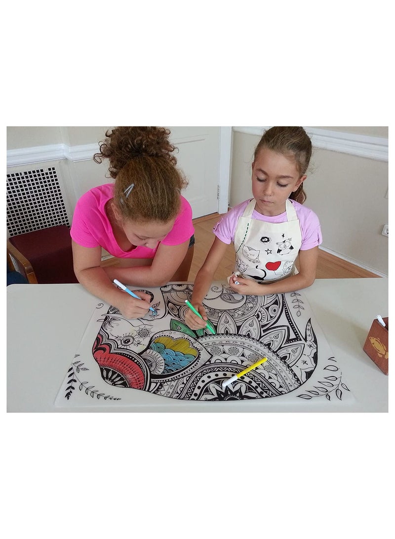 Funny Mat Washable Silicone Coloring Pads Notebooks and Mat Stargazing - Image 4