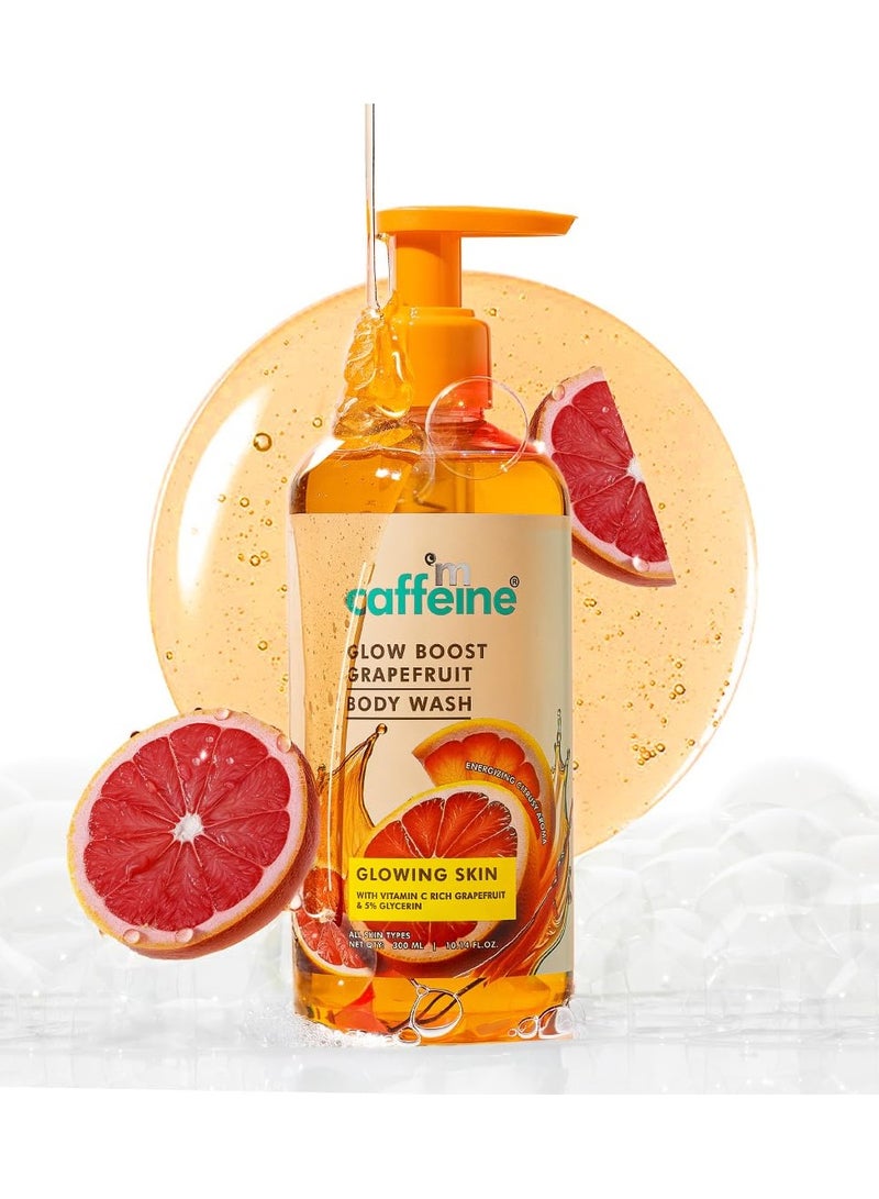 إم كافيين غسول الجسم برائحة الجريب فروت المتوهجة | غسول الجسم برائحة الجريب فروت الفاكهة | غسول الجسم الغني بفيتامين C و5% جلسرين | غسول الجسم بعمق وتنظيفه لبشرة ناعمة وملساء | جل استحمام معطر لجميع أنواع البشرة - 300 مل - Image 1