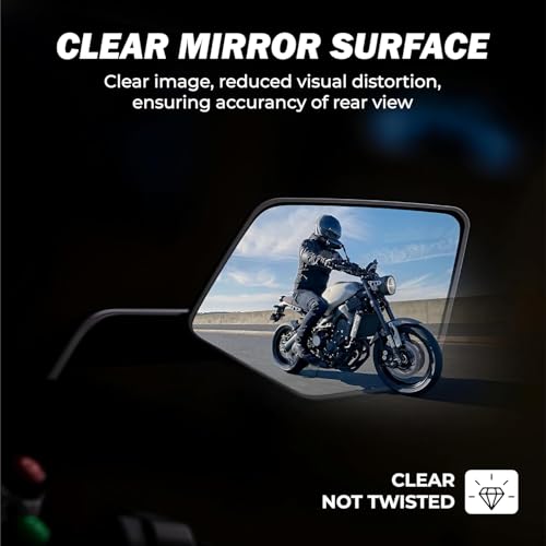 OBEROI'S TRADERS 180° Rotating Rear View York Fitting Stealth Mirror for Aerox Scooty All Models | Matte Black Aluminum Body with Sporty Wing Design | Scooty Fairing Kit - Image 3