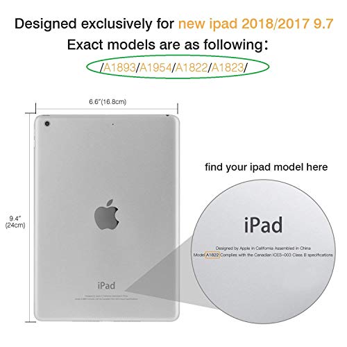 MOCA Ultra Slim Magnetic Stand Smart Flip Cover-case for The Apple iPad 2018/2017 A1822/A1823 Also Fits Flip Case Cover (Gray) - Image 2