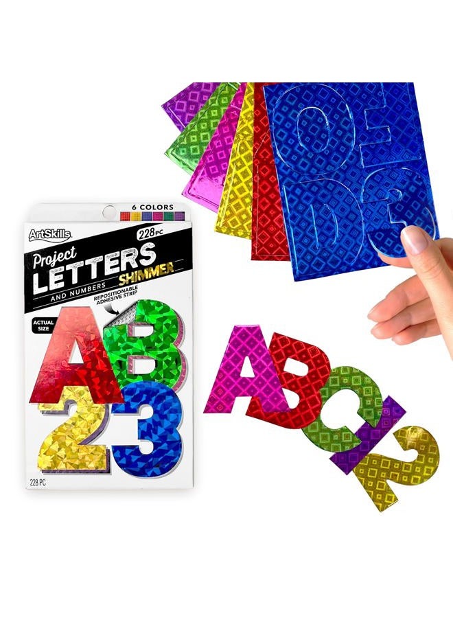 ArtSkills 2.5" Poster Letters and Numbers, A-Z and 0-9, Assorted, Holographic Colors, 228-Count (PA-1444) - Image 1