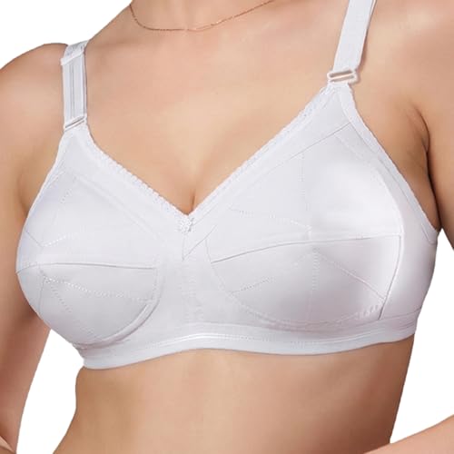 Kalyani Damini Full Coverage Non Padded Cotton Everyday Bra White,White_38D Pack of 2 - Image 4