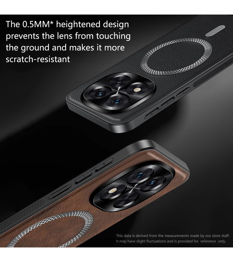 غلاف حماية للهاتف من نوع Redmi Note 15 5G، بلون أخضر مع نسيج جلدي، غطاء خلفي مغناطيسي. - Image 3