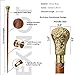 EXNOT Vintage Walking Sticks in Natural Wood Elegant Walking Cane Brass Handle knob Brown Wood Stick Victorian Cane Fancy Cane for Men and Women - Image 4