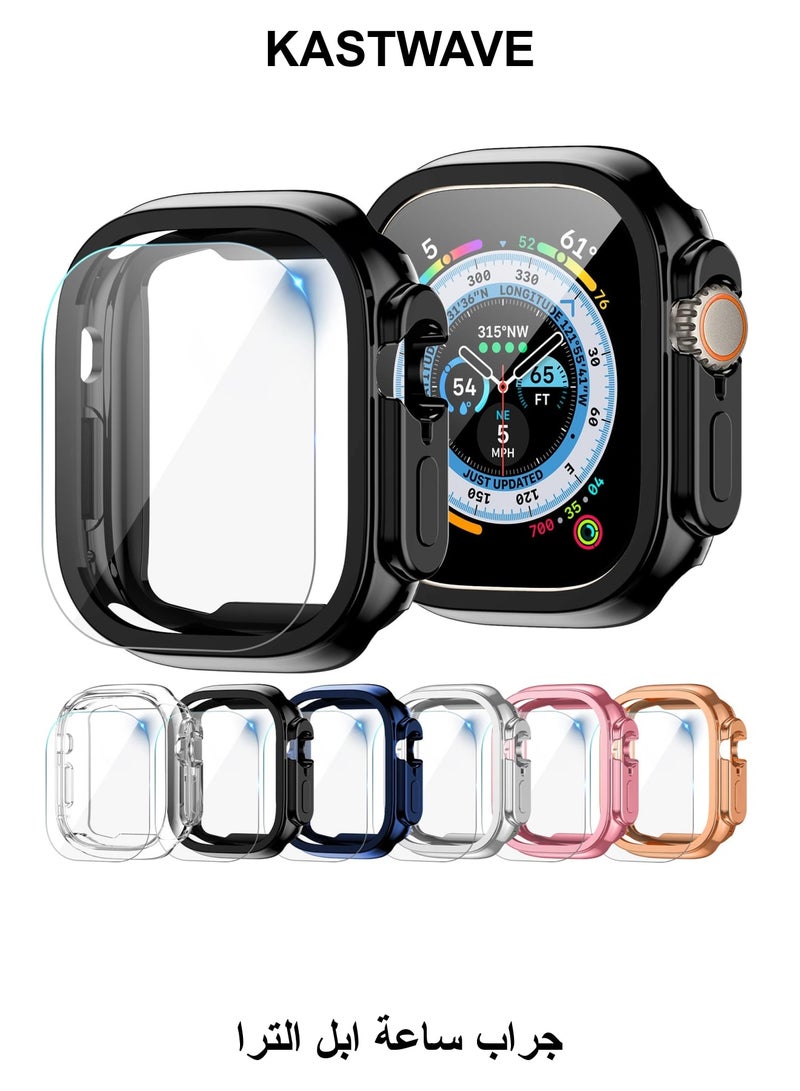 كاست ويف حافظة متوافقة مع ساعة Apple Watch Ultra Case 49 مم مع واقي شاشة، TPU ناعم مقاوم للماء وحساس للمس ومضاد للخدش لجراب Apple Watch Ultra للرجال والنساء (Ultra 49 مم) - Image 1