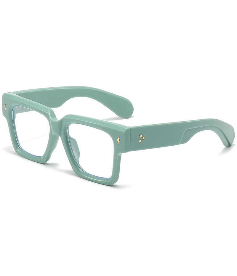 EYLRIM Square Frame Glasses for Women Men Fashion Thick Frame Blue Light Glasses Non Prescription Eyeglasses(Green) - Image 1